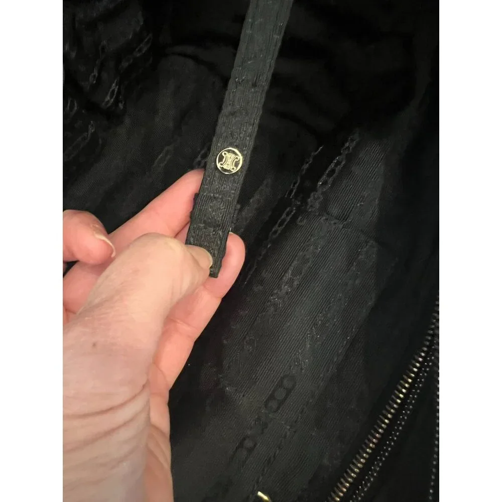 Celine Bittersweet Hobo Black Leather with Contrast Stitching